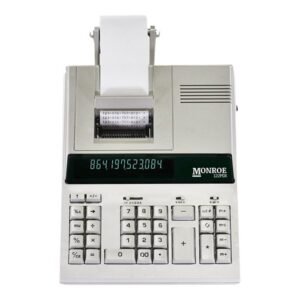 Monroe 122PDX Medium-Duty 12-Digit Print/Display Calculator With The Fastest Printing Speed of 4.3 Lines Per Second.