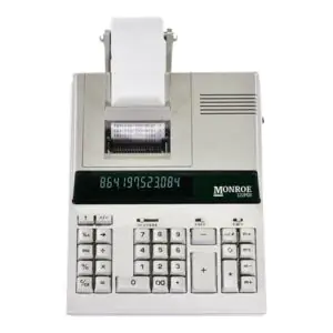 Monroe 122PDX Medium-Duty 12-Digit Print/Display Calculator With The Fastest Printing Speed of 4.3 Lines Per Second.