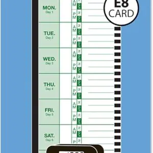 Lathem E8-100 Weekly Thermal Print Time Cards, Single Sided 2100HD and 800P Time Clocks, 9", 100/Pack (E8-100)