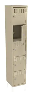 Tennsco (BS5-121212-A) 5 High Box Locker - One Wide, No Legs (Assembled) - BS5-121212-A