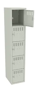 Tennsco ( BS5-121512-A)  5 High Box Locker - One Wide, No Legs (Assembled) - BS5-121512-A