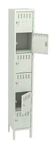 Tennsco ( BK6-121212-1) 6 High Box Locker - One Wide With Legs (Unassembled) - BK6-121212-1