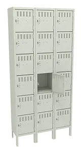 Tennsco (BK6-121212-3) 6 High Box Locker - Three Wide With Legs (Unassembled) - BK6-121212-3