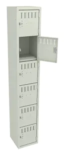Tennsco (BK6-121212-A) 6 High Box Locker - One Wide, No Legs (Unassembled) - BK6-121212-A