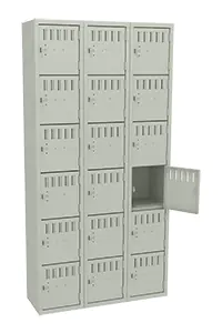 Tennsco (BK6-121212-C) 6 High Box Locker - Three Wide, No Legs (Unassembled) - BK6-121212-C