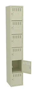 Tennsco (BK6-121512-A) 6 High Box Locker - One Wide, No Legs (Unassembled) - BK6-121512-A