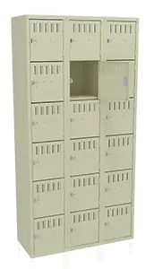 Tennsco (BK6-121512-C) 6 High Box Locker - Three Wide, No Legs (Unassembled) - BK6-121512-C