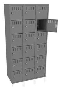 Tennsco (BK6-121812-C) 6 High Box Locker - Three Wide, No Legs (Unassembled) - BK6-121812-C