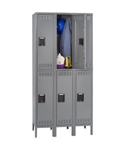 Tennsco (DTS-121230-3) Double Tier Locker - Three Wide With Legs (Assembled) - DTS-121230-3
