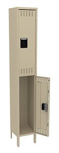 Tennsco (DTK-121236-1) Double Tier Locker - One Wide With Legs (Unassembled) - DTK-121236-1