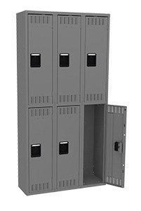 Tennsco (DTK-121236-C) Double Tier Locker - Three Wide, No Legs (Unassembled) - DTK-121236-C