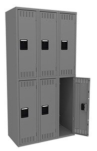 Tennsco (DTS-121836-C) Double Tier Locker - Three Wide, No Legs (Assembled) - DTS-121836-C