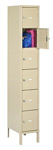 Tennsco (HBL6-1218-1) Heavy Duty 6-Tier Box Locker With Legs (One Wide) - HBL6-1218-1