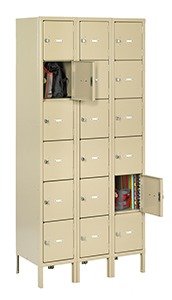 Tennsco (HBL6-1218-3) Heavy Duty 6-Tier Box Locker With Legs (Three Wide) - HBL6-1218-3
