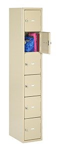 Tennsco (HBL6-1218-A) Heavy Duty 6-Tier Box Locker Without Legs (One Wide) - HBL6-1218-A