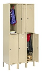Tennsco (HDL-121836-3) Heavy Duty Double Tier Locker With Legs (Three Wide) - HDL-121836-3