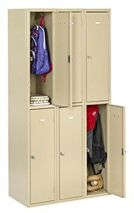 Tennsco (HDL-121836-C) Heavy Duty Double Tier Locker Without Legs (Three Wide) - HDL-121836-C