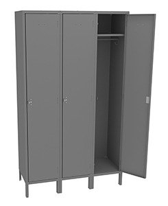 Tennsco (HSL-151872-3) Heavy Duty Single Tier Locker With Legs (Three Wide) - HSL-151872-3