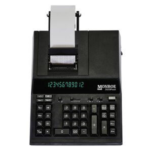 Monroe 2020 PlusX 12-Digit Print/Display Medium-Duty Color Printing Calculator, In Black (2020PlusX)