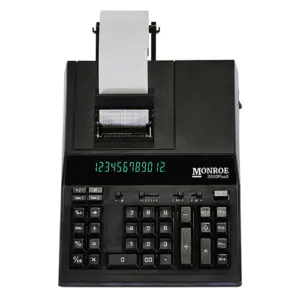 Monroe 2020 PlusX 12-Digit Print/Display Medium-Duty Color Printing Calculator, In Black (2020PlusX)