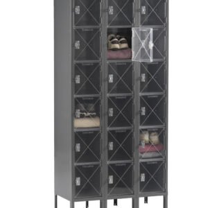 Tennsco (CBL6-121812-3) 6 High C-Thru Box Locker- Three Wide With Legs (Assembled) -CBL6-121812-3