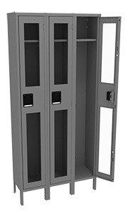 Tennsco (CSL-121272-3) Single Tier C-Thru Locker - Three Wide With Legs (Assembled) - CSL-121272-3