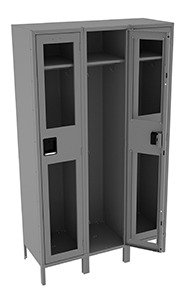 Tennsco (CSL-151872-3) Single Tier C-Thru Locker - Three Wide With Legs (Assembled) - CSL-151872-3