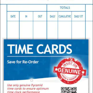 Pyramid Time Systems 3800-10 Authentic and Genuine Time Cards for Pyramid 3800 Time Clock 100/PK