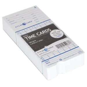 Pyramid 42415 Pyramid Time Cards, 100/PK For Pyramid 2500, 2500k1, 2600, 2650, 2650Pro, 6200 and 6400 Time Clocks