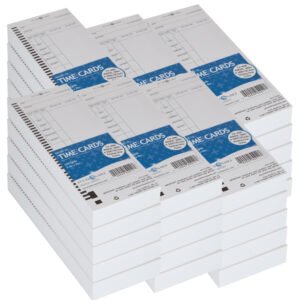 Pyramid 44100-10M3 Two-Sided Pyramid Time Cards, 3000/PK For Pyramid 4000, 4000PRO, 4000HD, 5000, 5000HD Auto Totaling Time Clocks
