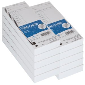 Pyramid 44100-10M Pyramid Time Cards, 1000/PK For Pyramid 4000, 4000PRO, 4000HD, 5000, 5000HD Auto Totaling Time Clocks