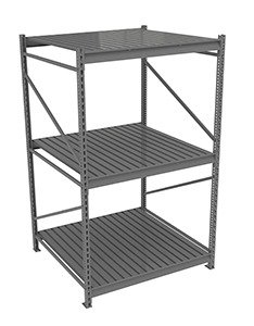 Tennsco (BU-484884CS) Bulk Storage Rack Starter Unit With Corrugated Decking - BU-484884CS - 48"w x 48"d x 84"h