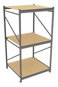 Tennsco (BU-484896PS) Bulk Storage Rack Starter Unit With Particleboard Decking - BU-484896PS - 48"w x 48"d x 96"h