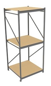 Tennsco (BU-4848120PS) Bulk Storage Rack Starter Unit With Particleboard Decking - BU-4848120PS - 48"w x 48"d x 120"h