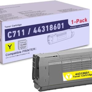 OKI Data - OKI44318601 Yellow - Original - Toner Cartridge - For C711dn, 711dtn, 711n, 711wt