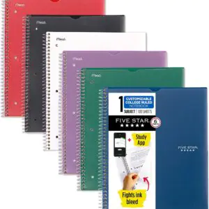 Five Star Spiral Notebooks 8-1/2" x 11" 6 Pack 820045-ECM