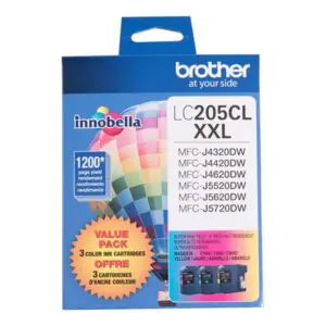Brother LC205CL XXL 3 Pack Super High Yield TriColor Original Ink Cartridge BRTLC2053PKS