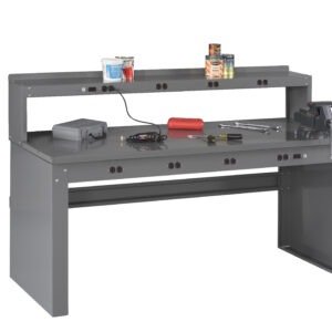Tennsco (EB-2-3072S) Electronic Workbench with Steel Top, Riser And Panel Legs