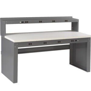 Tennsco (EB-2-3072P) Electronic Workbench with Plastic Top, Riser And Panel Legs