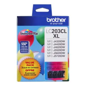 Brother LC203CL XL 3 Pack High Yield TriColor Original Ink Cartridge BRTLC2033PKS