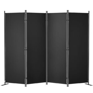 VEVOR 4 Panel Room Divider 5.6 ft (88×67.5inch) Black