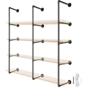 VEVOR  Industrial Pipe Shelves 4-Tier Wall Mount VV-GYGZWJ-BJDM4C3PCS