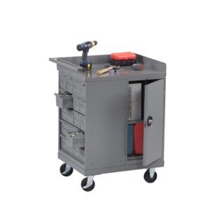 Tennsco (MB-2530-BB) Mobile Workbench with 20 Bins and Cabinet