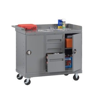 Tennsco (MB-6-2545) Mobile Workbench with 2 Cabinets and 3 Drawers