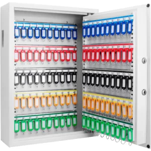 BARSKA (AX13262) 100 Capacity Fixed Position Key Cabinet Digital Keypad Wall Safe, White
