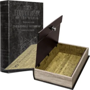 BARSKA (CB11992) Large Antique Book Lock Box with Key Lock 