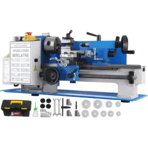 VEVOR Metal Lathe 7 x 12 Inch, Precision Mini Metal Lathe 2250 RPM 400W Variable Speed, Mini Lathe Precision Bench Top Metal Working Lathe for Various Types of Metal Turning