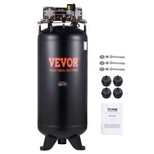 VEVOR FB3500-10A300 80 Gallon Air Compressor, 6.5HP 15.5SCFM@90 PSI, 2-Stage 145PSI Oil Free Stationary Air Compressor Tank, 86dB Ultra Quiet Compressor for Industrial Manufacturing, Construction Sites, Auto Repair