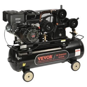 VEVOR W-0.9/8 80 15HP Gas Powered Air Compressor, 30 Gallon Horizontal Air Compressor Tank, 33CFM@115PSI Gas Driven Piston Pump Air Compressed System with 115PSI Max Pressure for Construction Sites Workshop