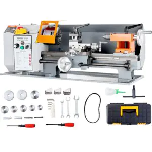 VEVOR C0618BX350 Metal Lathe Machine, 7'' x 13.78'', Precision Benchtop Power Metal Lathe, 0-2200 RPM Continuously Variable Speed, 500W Brush Motor Metal Gears, with Tool Box for Processing Precision Parts